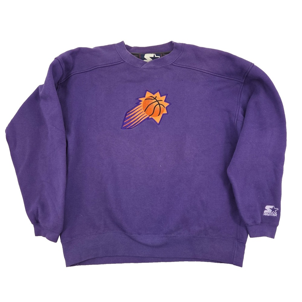 VTG 90s Phoenix Suns Sweatshirt Sz Lg Purple NBA Basketball Starter
